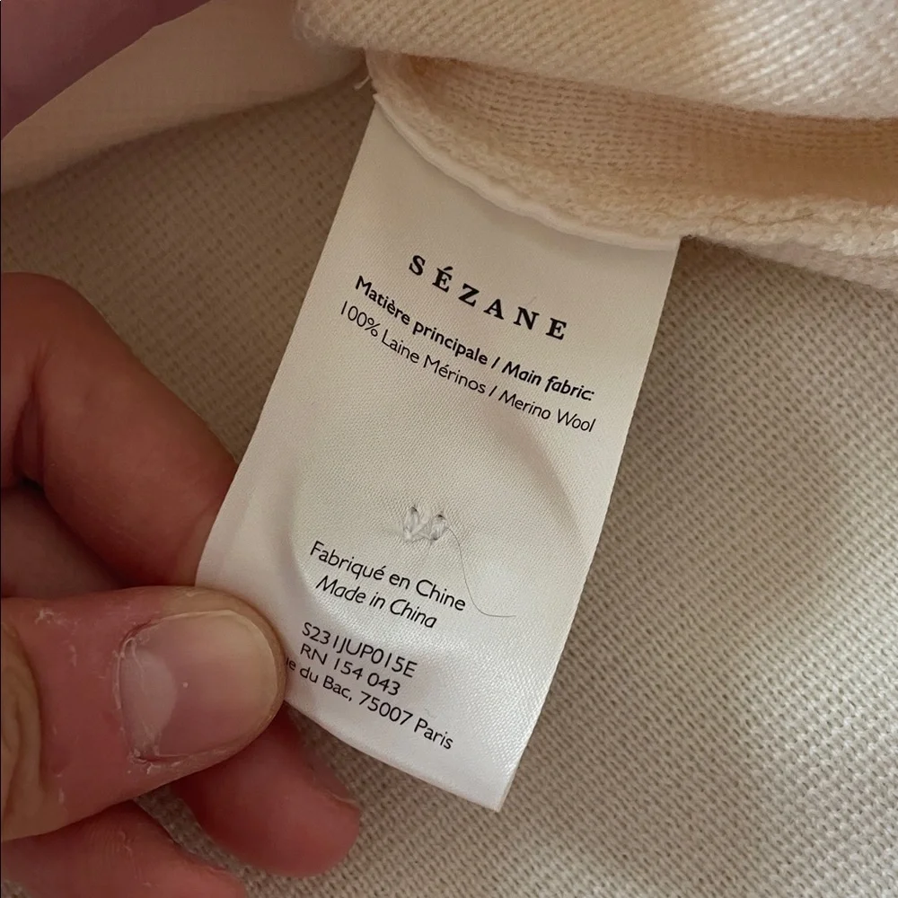Sézane Sorena Cream Button-Front Skirt